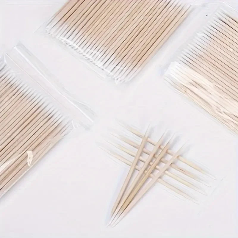 100/300/500pcs Disposable Wooden Micro Bud Swabs Lint Free Eyelash Extension Glue Removing Tools Makeup Mini Brush