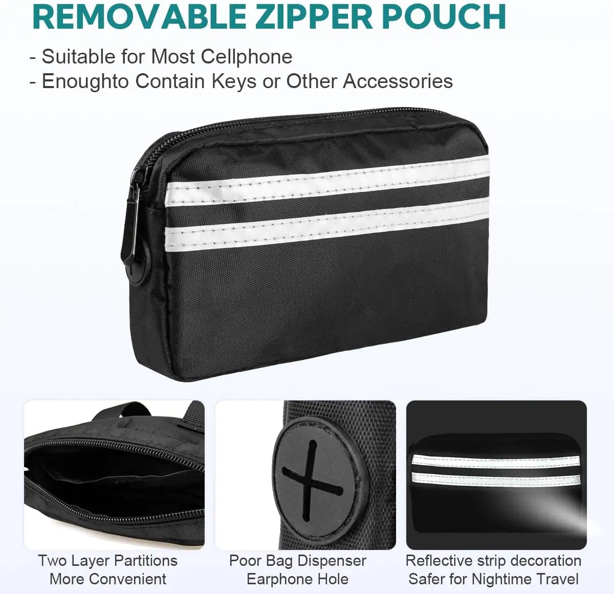 Hands-Free Dual Dog Leash with Pouch