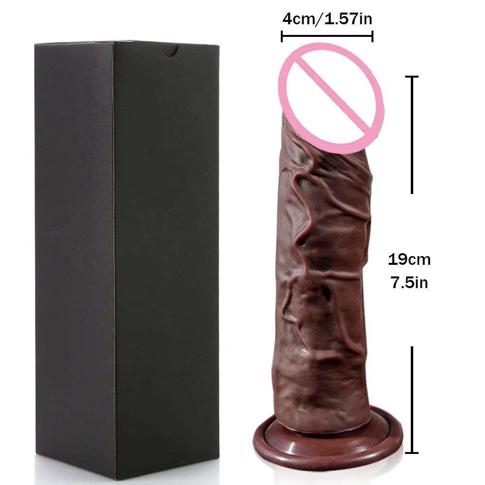 Dual-Layer Realistic Silicone G-Spot Stimulator with Suction Base