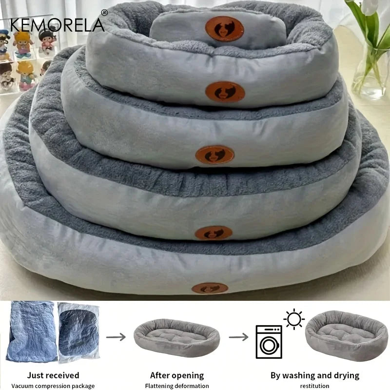 Plush Oval Pet Bed