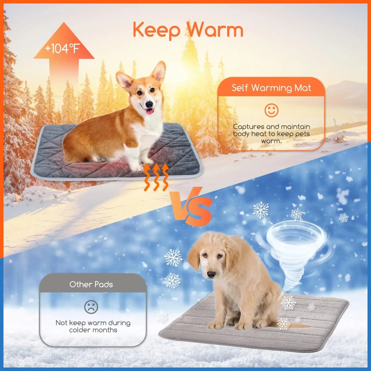 Self-Heating Pet Crate Pad