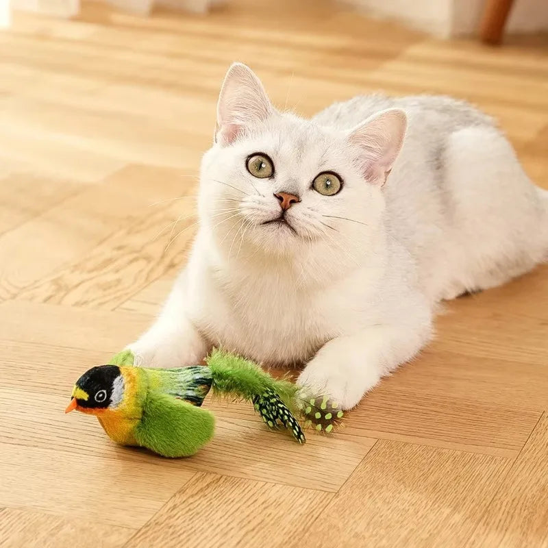 Sound-Sensing Cat Toy with Realistic Bird Calls