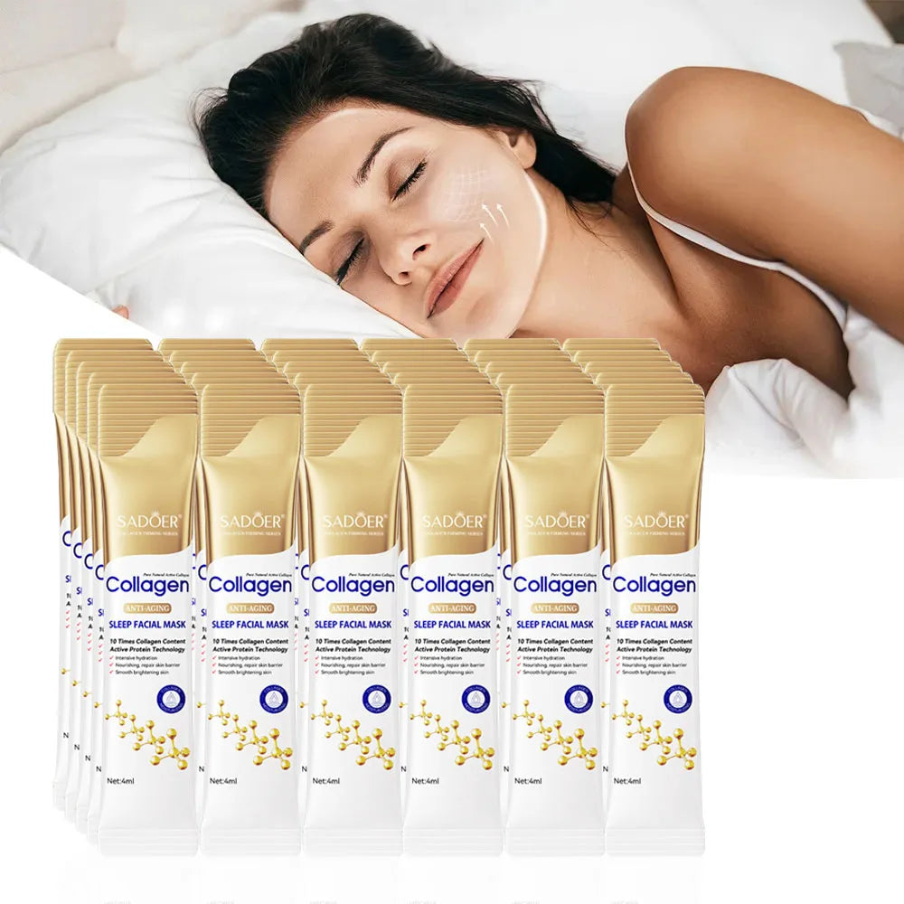 SADOER Collagen Sleeping Face Mask – Hydrating, Brightening & Firming Skincare (30pcs)