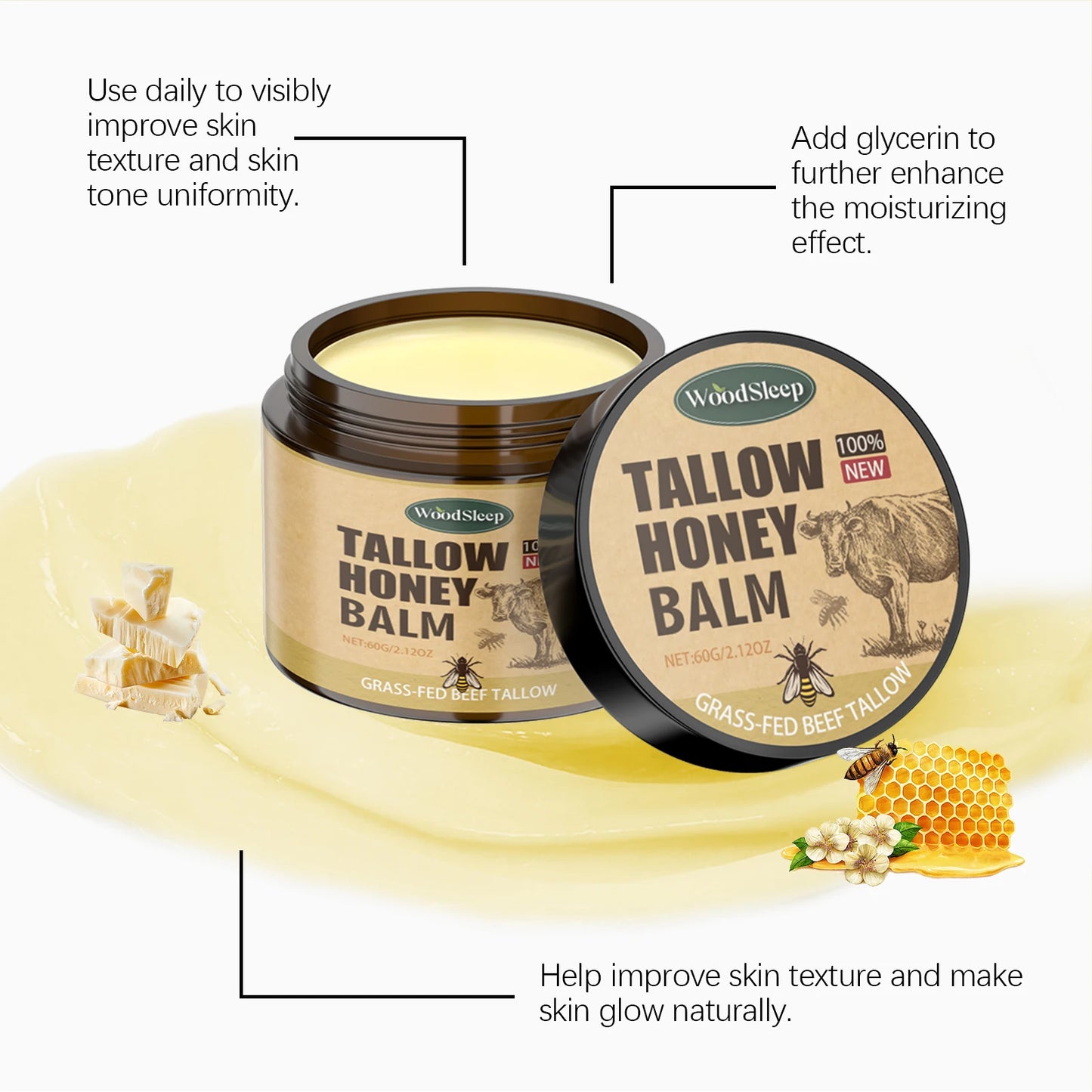 Beef Tallow & Honey Face & Body Balm
