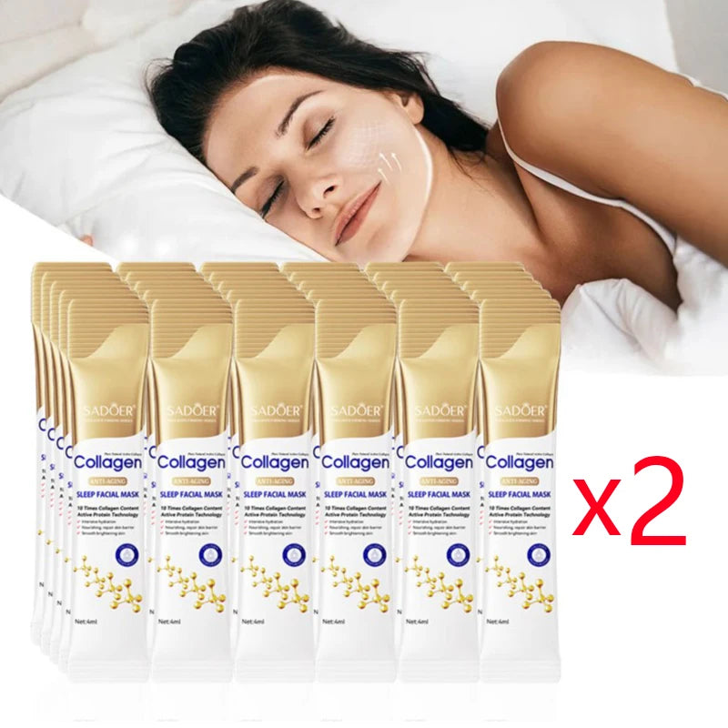 SADOER Collagen Sleeping Face Mask – Hydrating, Brightening & Firming Skincare (30pcs)