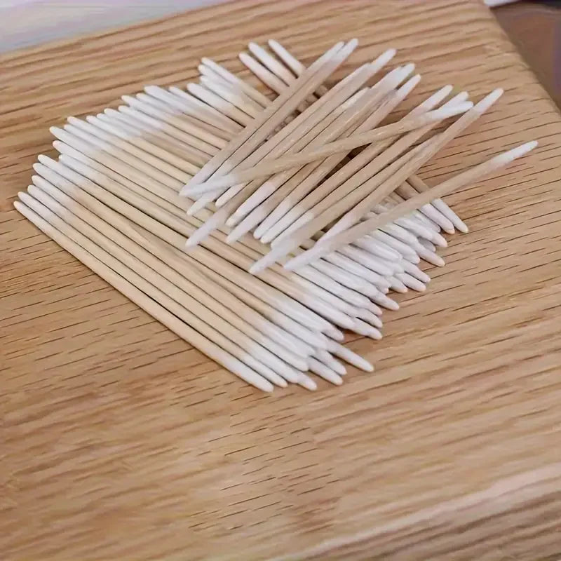 100/300/500pcs Disposable Wooden Micro Bud Swabs Lint Free Eyelash Extension Glue Removing Tools Makeup Mini Brush