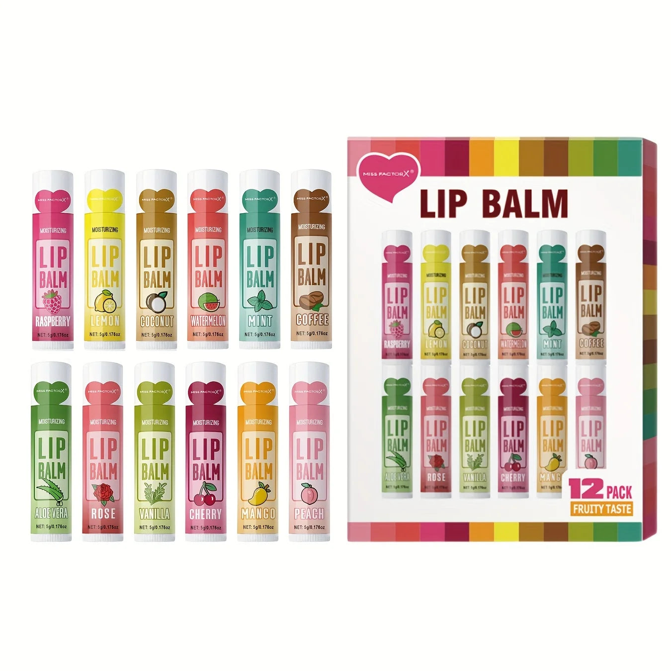 12-Piece Lip Balm Set – Deep Moisturizing & Long-Lasting Hydration