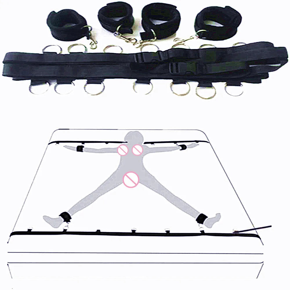 Couples BDSM Restraint Kit with Cuffs & Blindfold