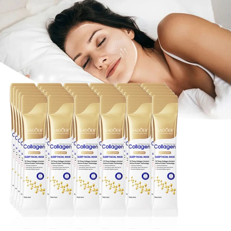 SADOER Collagen Sleeping Face Mask – Hydrating, Brightening & Firming Skincare (30pcs)