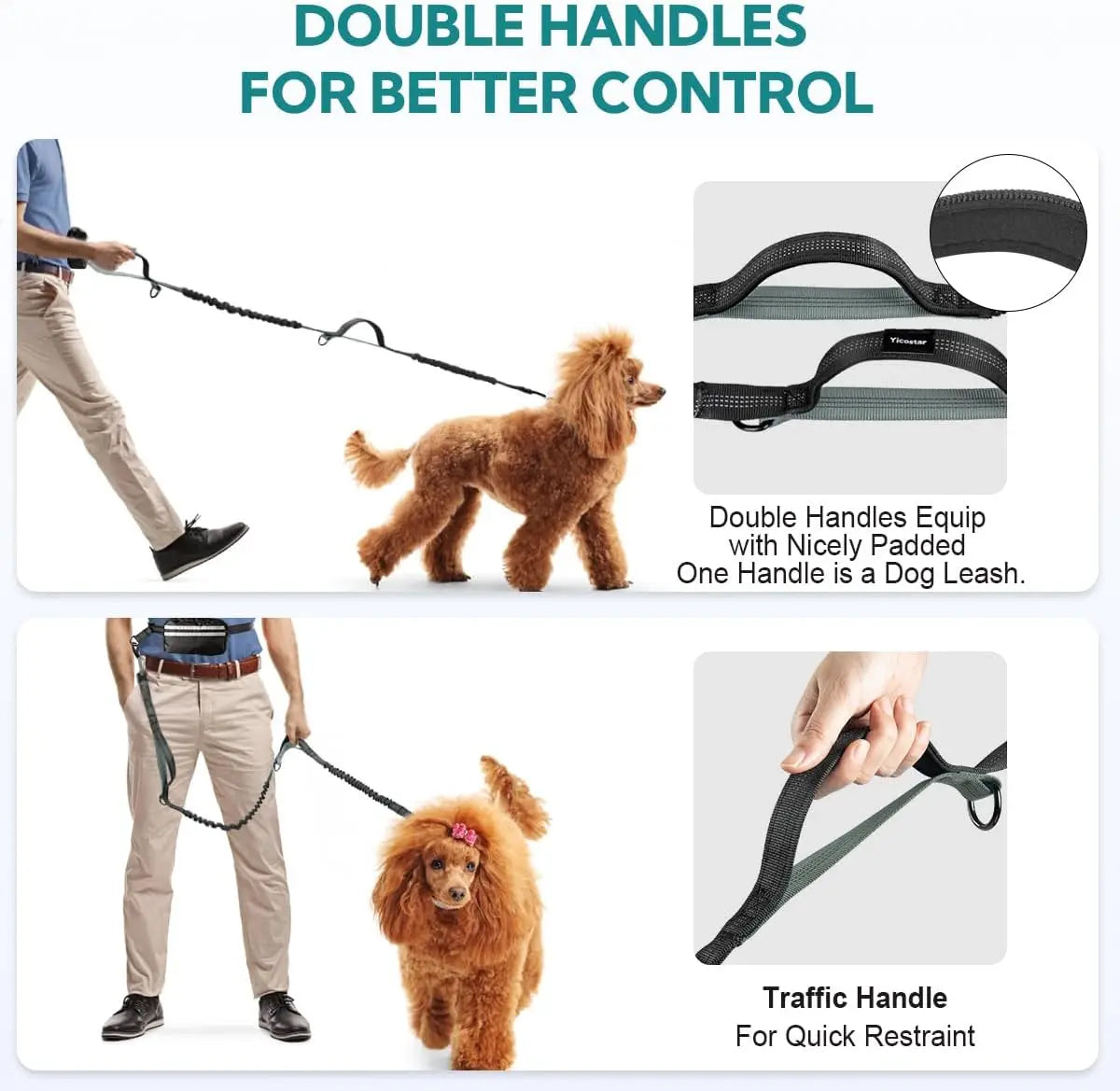 Hands-Free Dual Dog Leash with Pouch