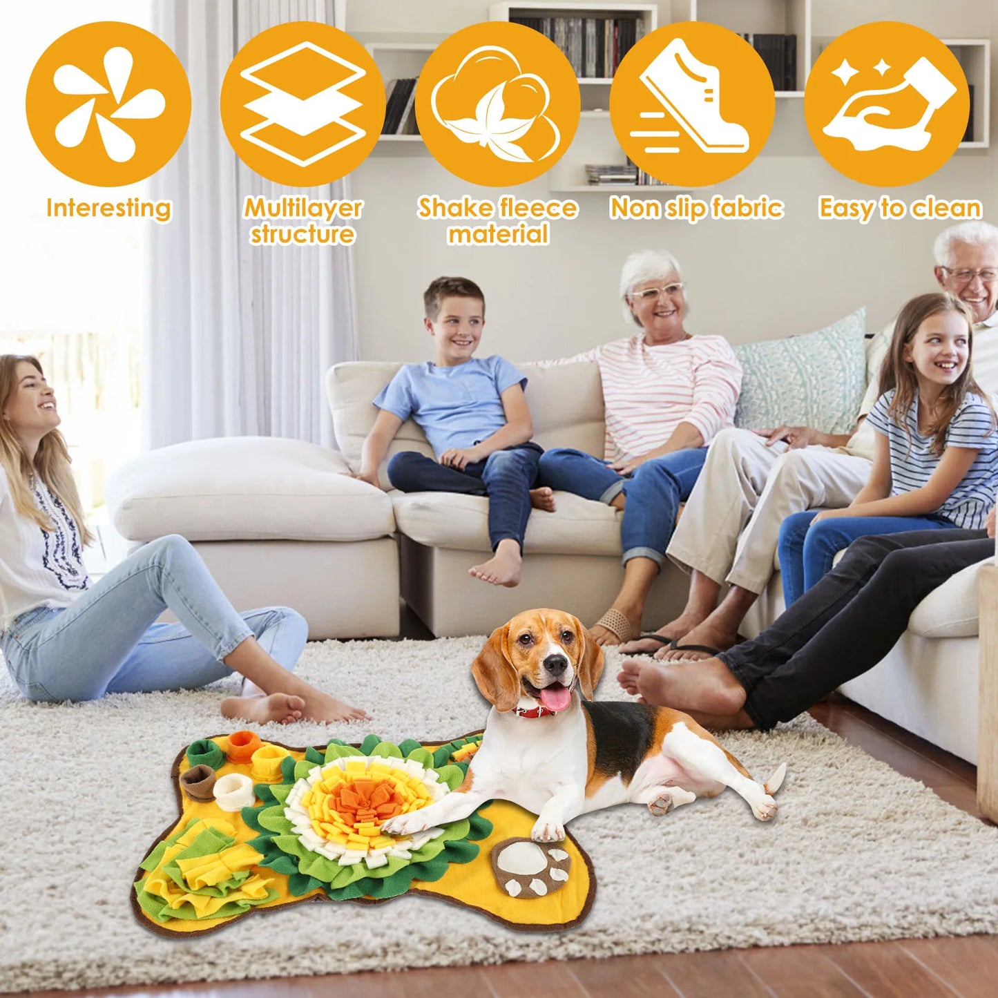 Anti-Slip Interactive Pet Snuffle Mat