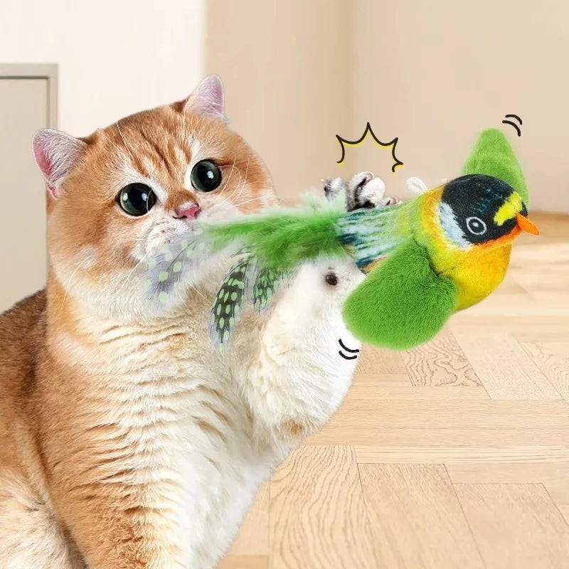 Sound-Sensing Cat Toy with Realistic Bird Calls