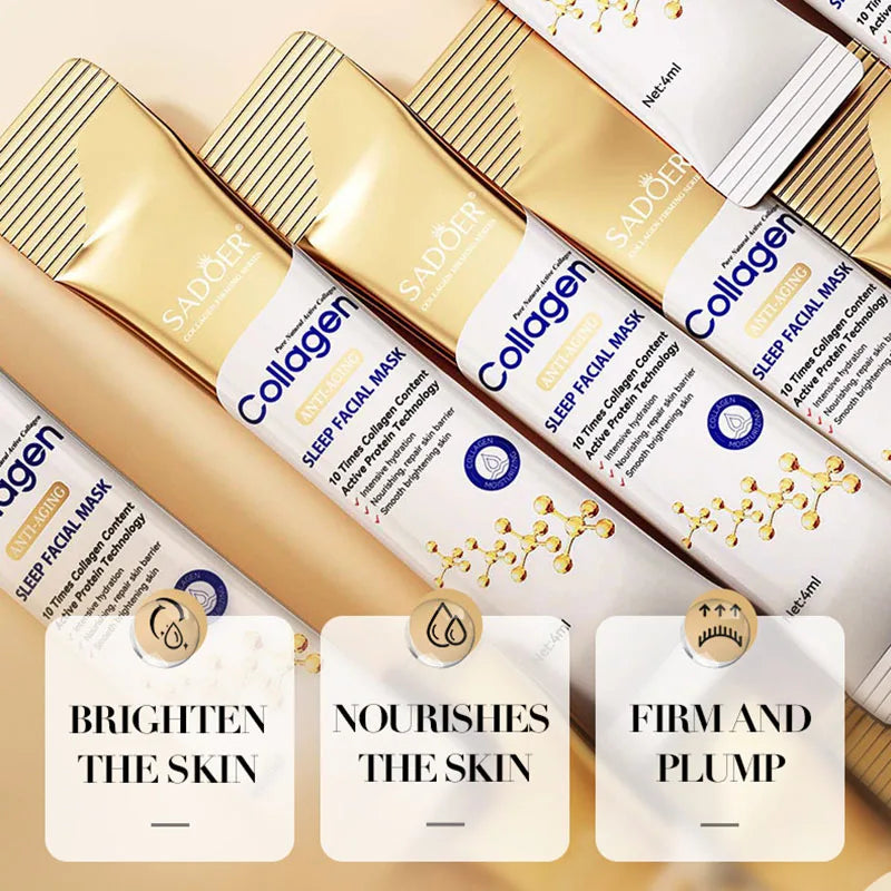 SADOER Collagen Sleeping Face Mask – Hydrating, Brightening & Firming Skincare (30pcs)