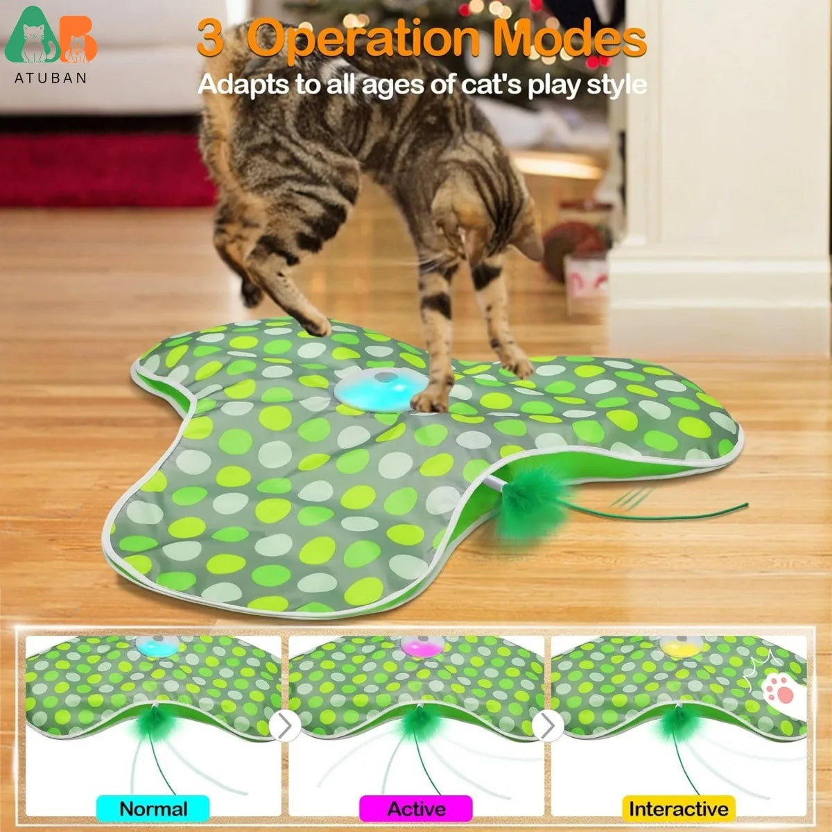 Rechargeable Interactive Feather & Squeak Cat Toy