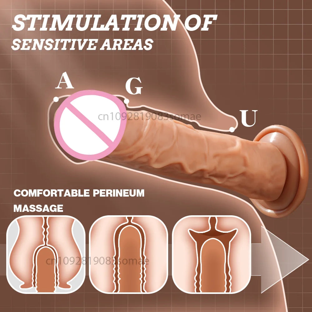 Dual-Layer Realistic Silicone G-Spot Stimulator with Suction Base
