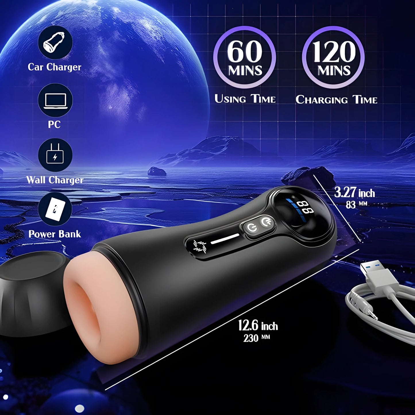 Electric Male Masturbator with 13 Suction & Vibration Modes