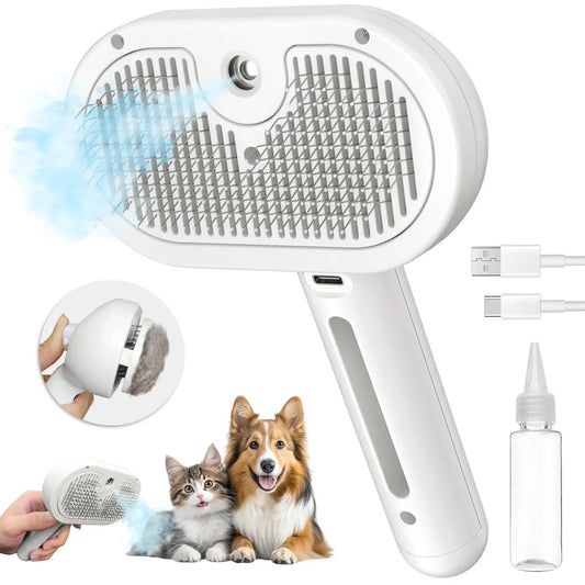 Self-Cleaning Steam Pet Grooming Brush