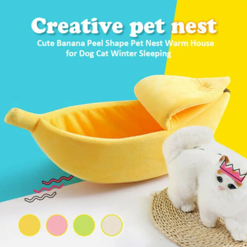 Cozy Banana Cat Bed House