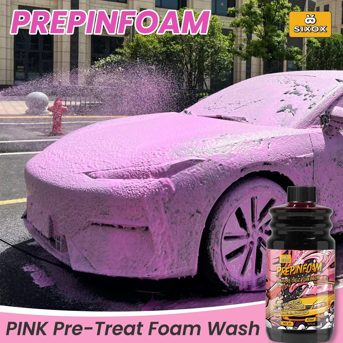 Pink Magic Foam Car Wash Shampoo – High-Concentration Super Foam Pre-Wash Cleaner