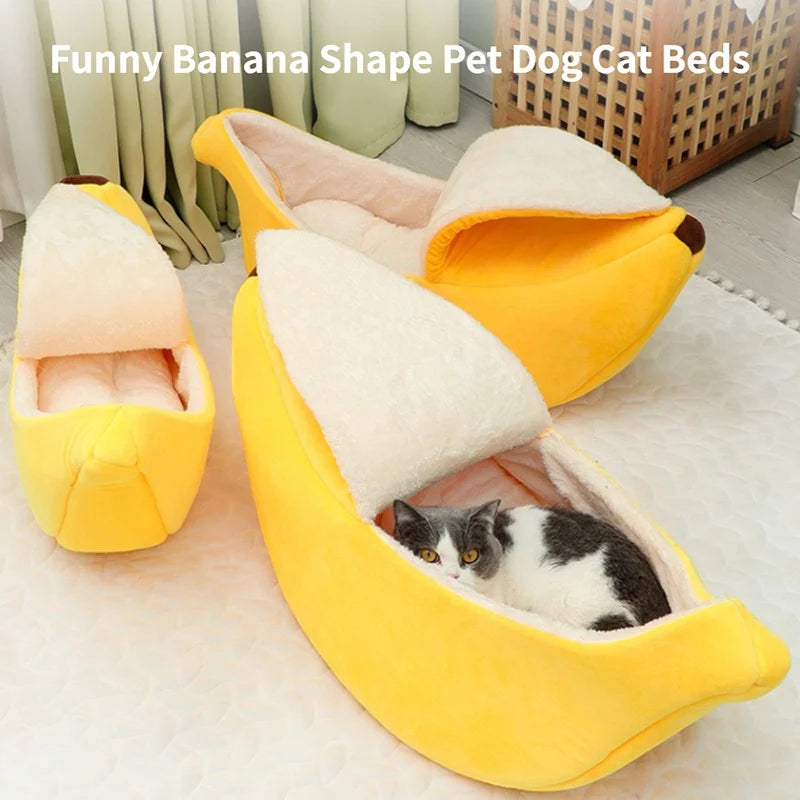 Cozy Banana Cat Bed House