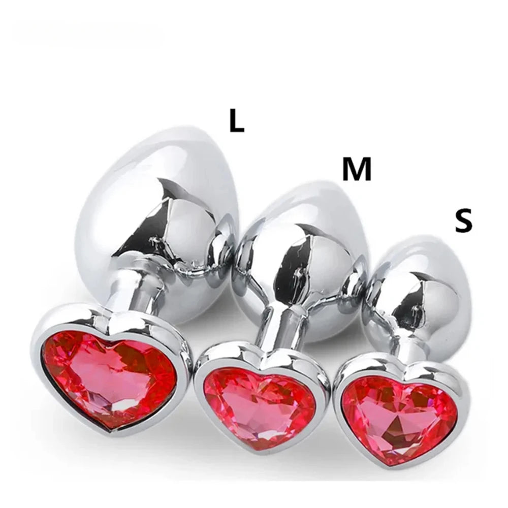 3-Piece Jeweled Metal Anal Plug Set (S/M/L)