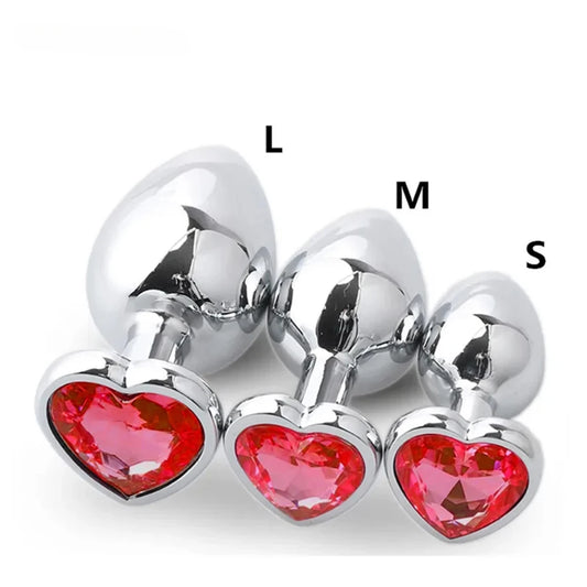 3-Piece Jeweled Metal Anal Plug Set (S/M/L)