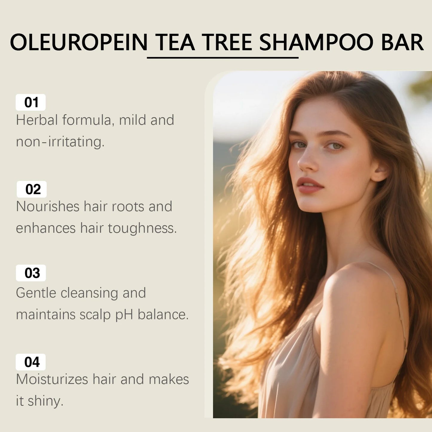 Herbal Tea Tree Dandruff Control Shampoo Bar – Oil Control, Scalp Cleansing & Hair Repair