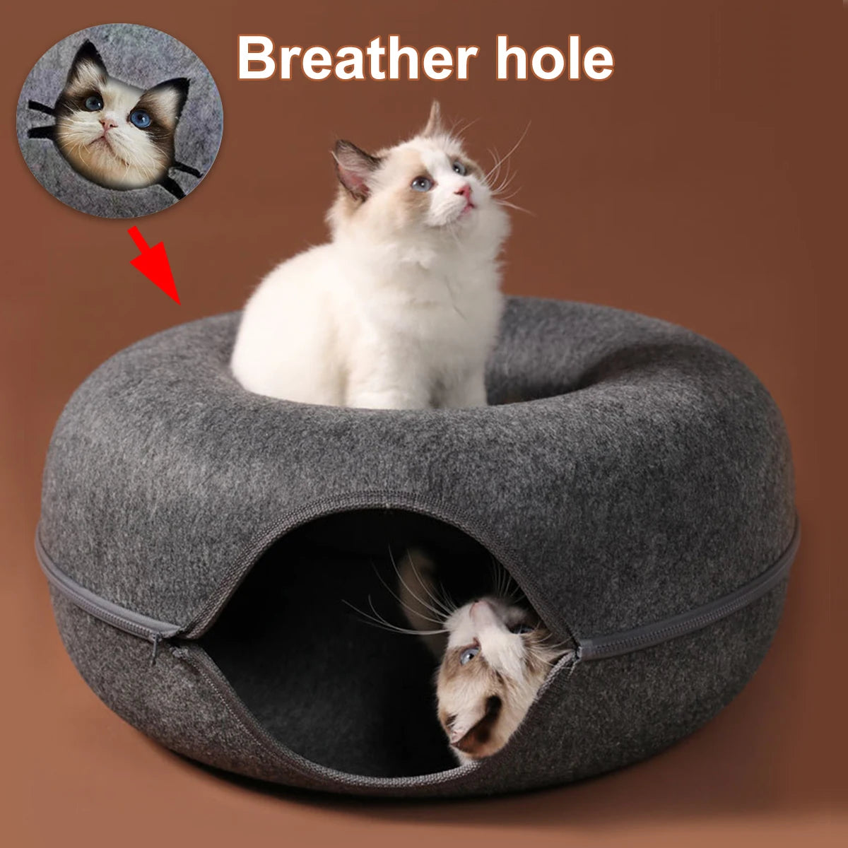 Interactive Felt Cat Tunnel & Nest
