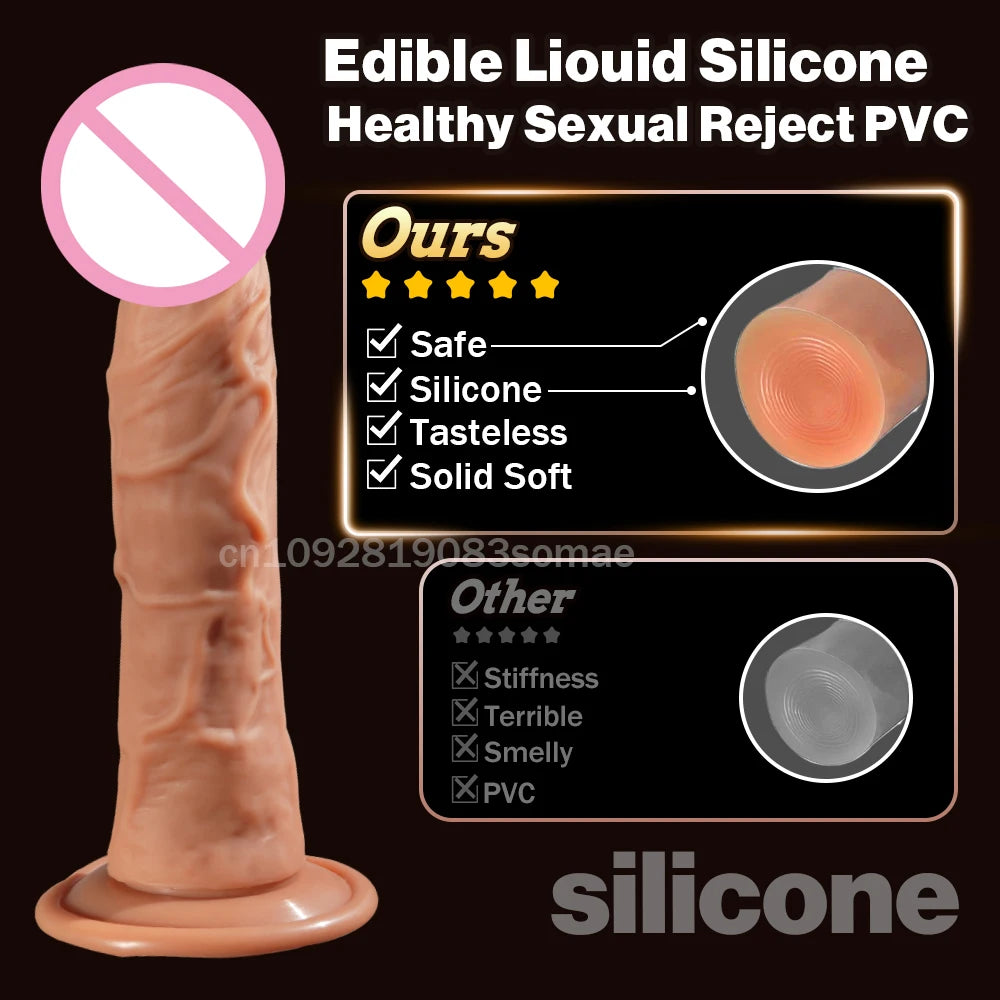 Dual-Layer Realistic Silicone G-Spot Stimulator with Suction Base