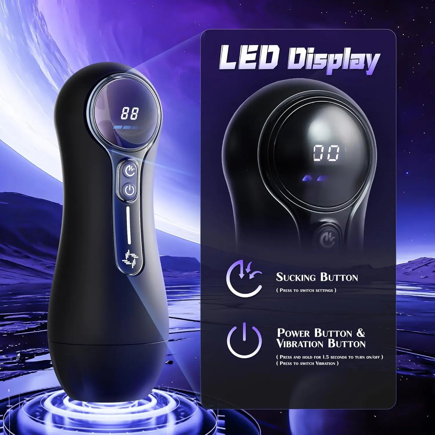 Electric Male Masturbator with 13 Suction & Vibration Modes