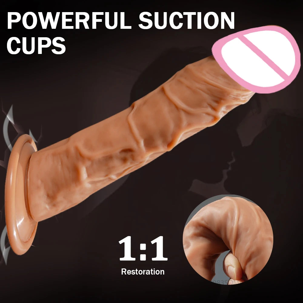 Dual-Layer Realistic Silicone G-Spot Stimulator with Suction Base