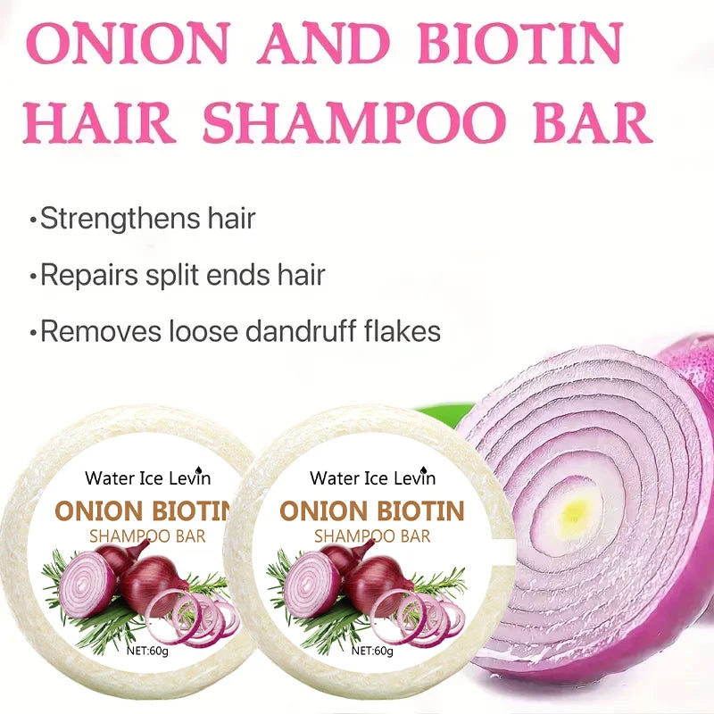 Onion & Biotin Shampoo Bar with Rosemary – Moisturizing Hair Soap for All Hair Types
