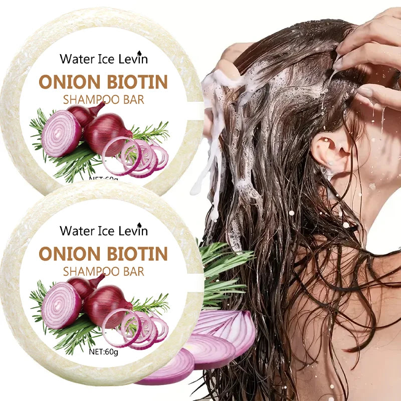Onion & Biotin Shampoo Bar with Rosemary – Moisturizing Hair Soap for All Hair Types