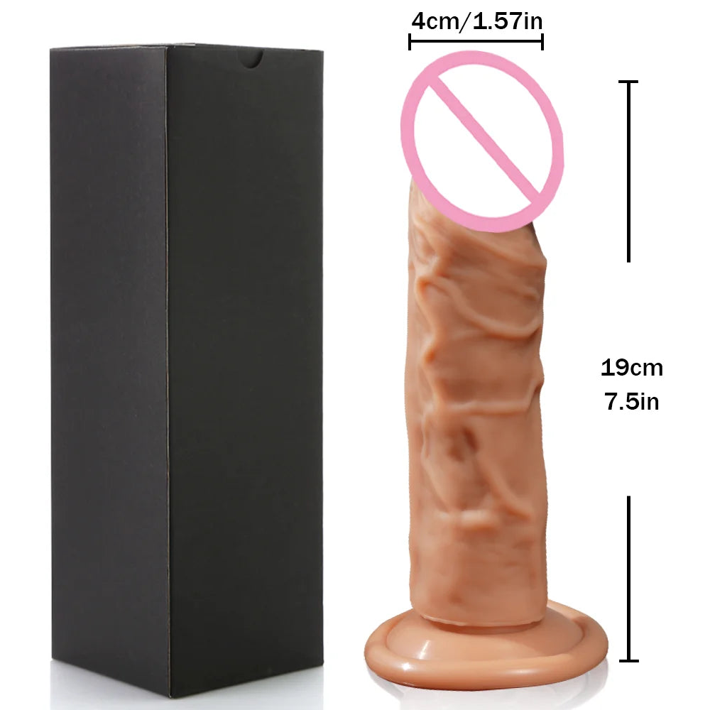 Dual-Layer Realistic Silicone G-Spot Stimulator with Suction Base