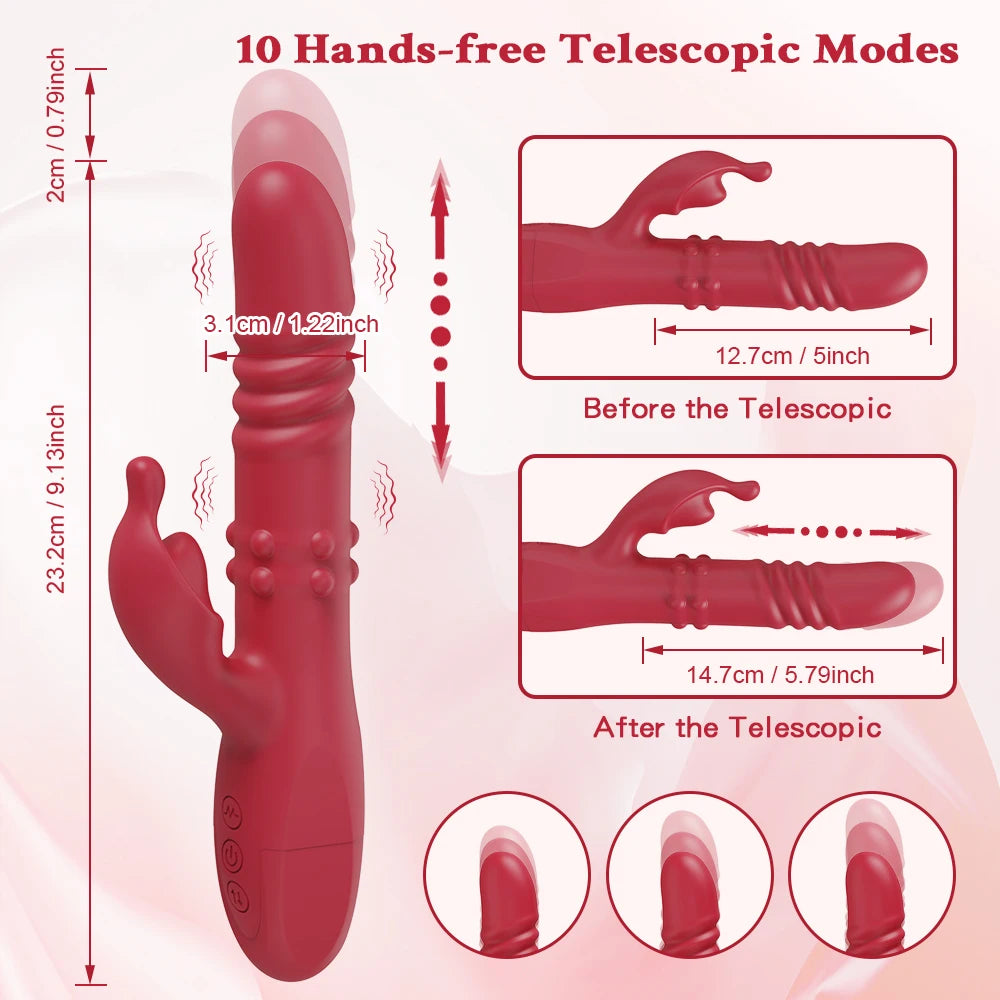 Powerful Telescopic Rabbit Vibrator