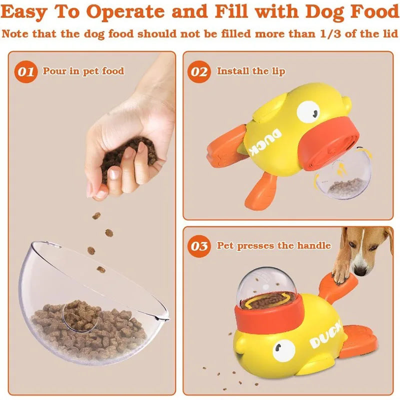 Interactive Duck Pet Treat Dispenser