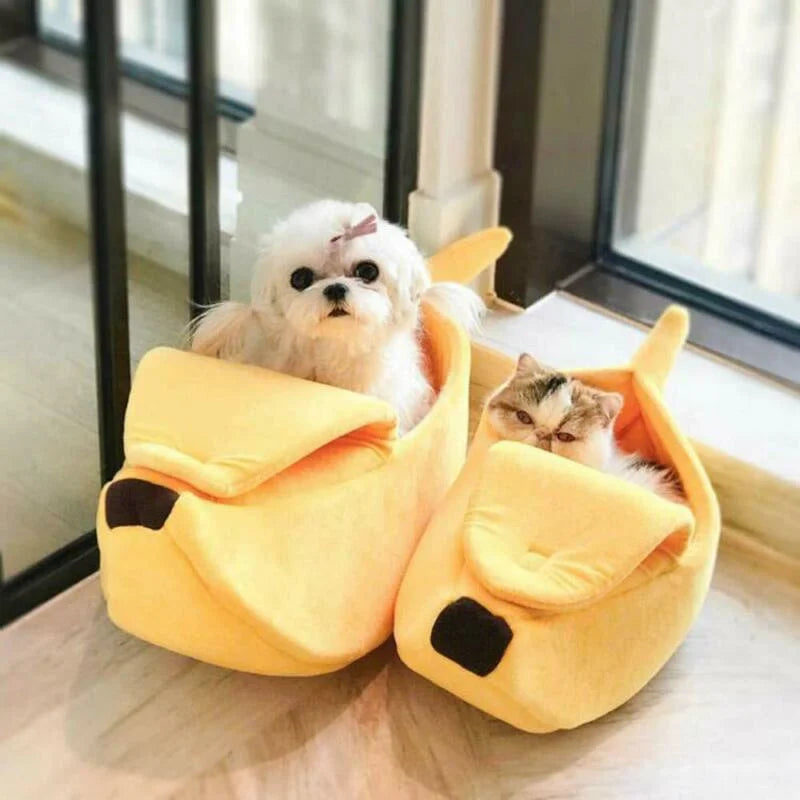Cozy Banana Cat Bed House