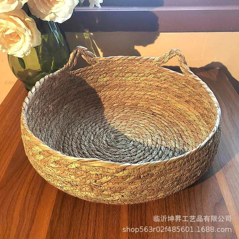 Rattan Cat & Dog Basket Bed