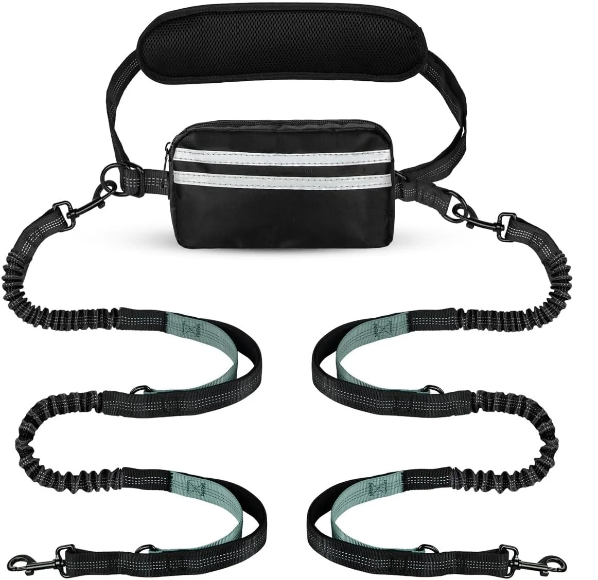 Hands-Free Dual Dog Leash with Pouch