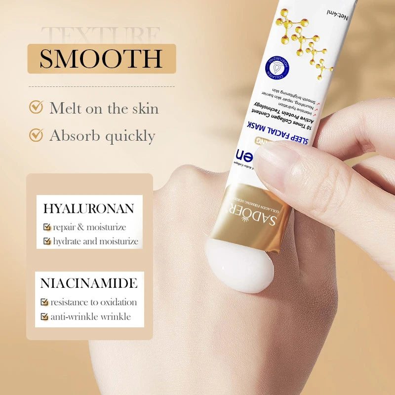 SADOER Collagen Sleeping Face Mask – Hydrating, Brightening & Firming Skincare (30pcs)