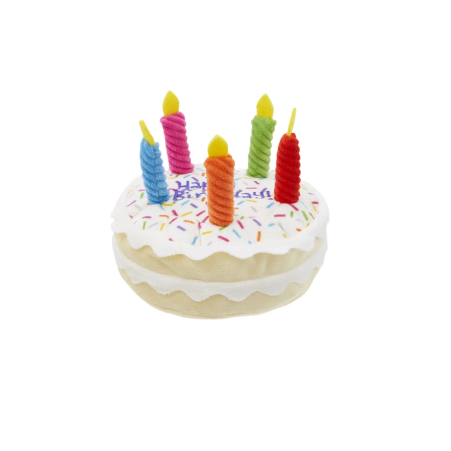 Plush Dog Birthday Cake Toy