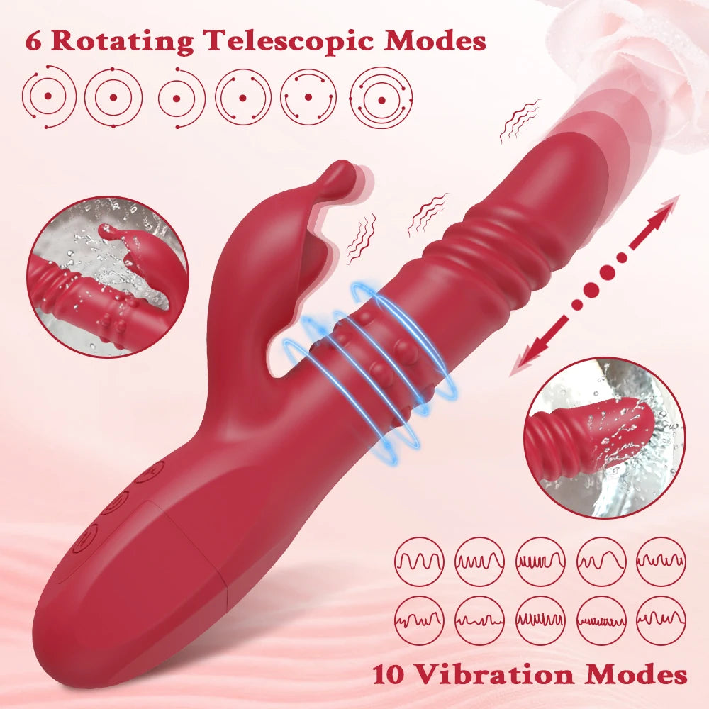 Powerful Telescopic Rabbit Vibrator