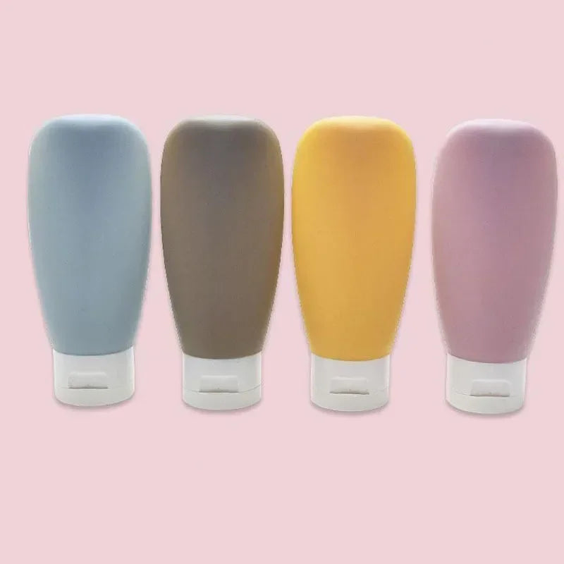 4-Piece 60ml Refillable Travel Squeeze Bottles – Portable Soft Tubes for Shampoo, Lotion & Toiletries