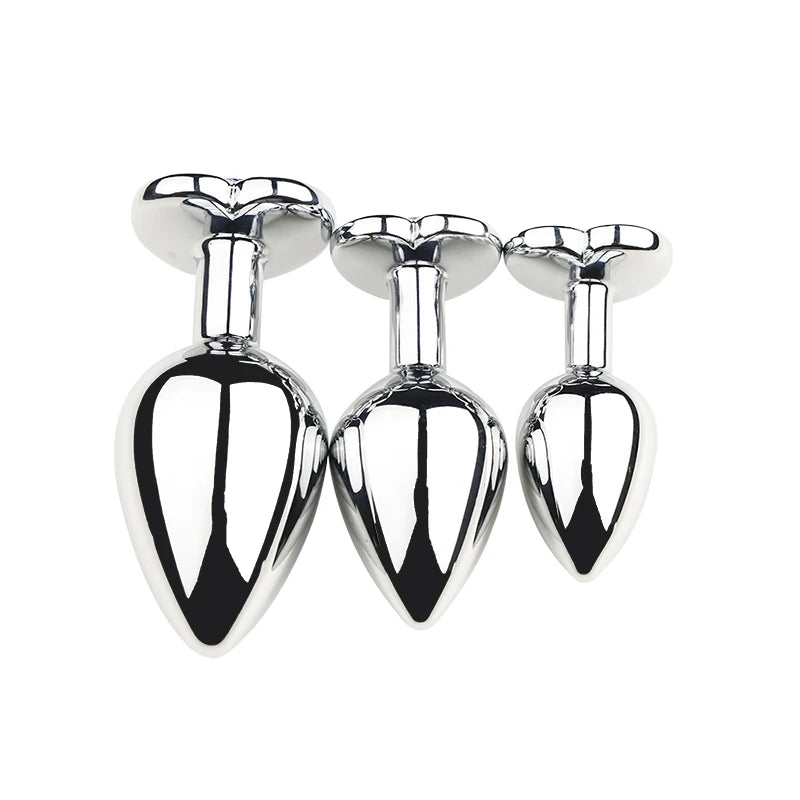 3-Piece Jeweled Metal Anal Plug Set (S/M/L)