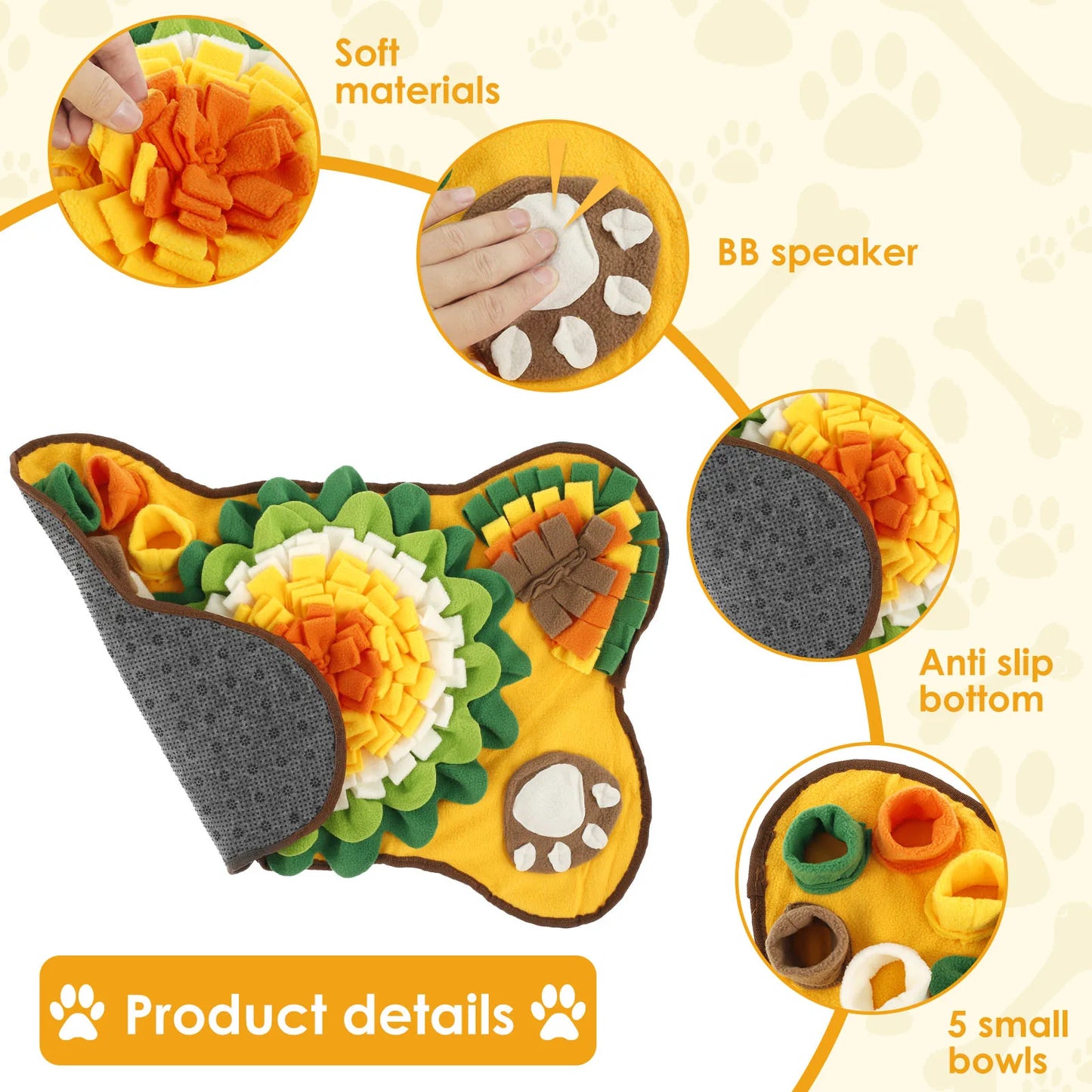 Anti-Slip Interactive Pet Snuffle Mat