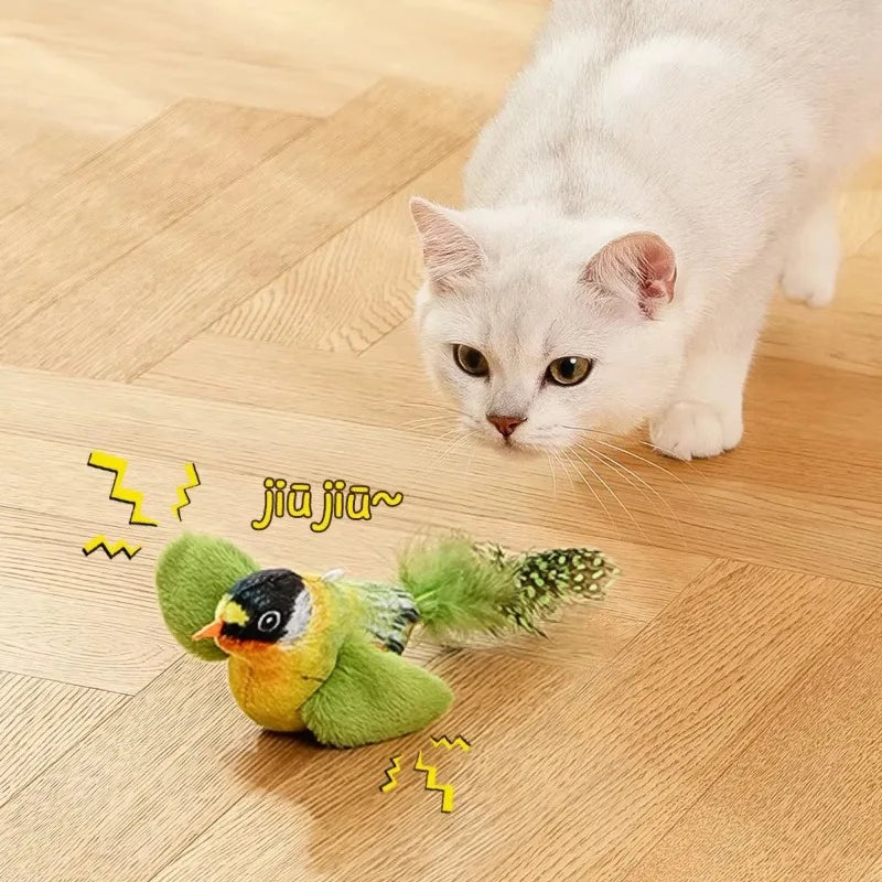 Sound-Sensing Cat Toy with Realistic Bird Calls