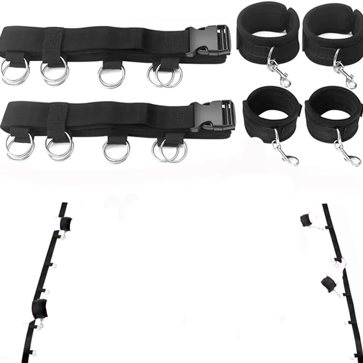 Couples BDSM Restraint Kit with Cuffs & Blindfold