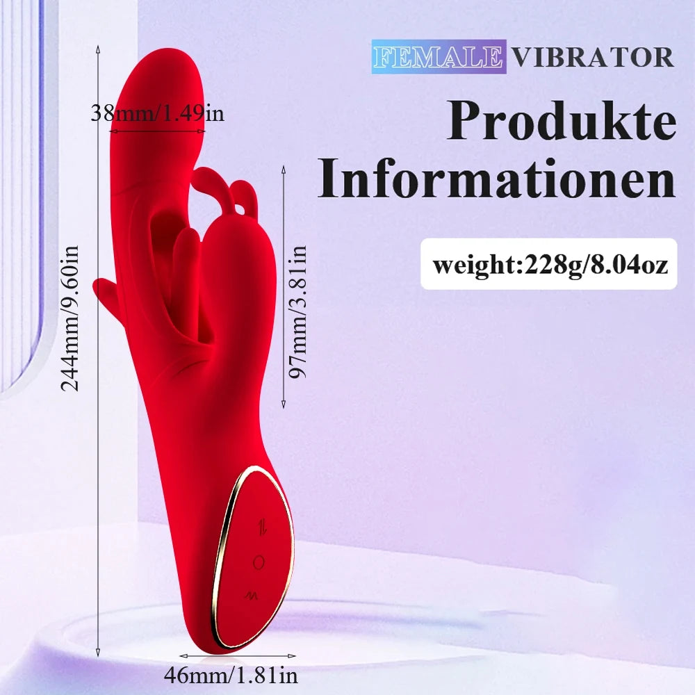 Dual-Action Rabbit Pleasure Massager with G-Spot & Clitoral Stimulation