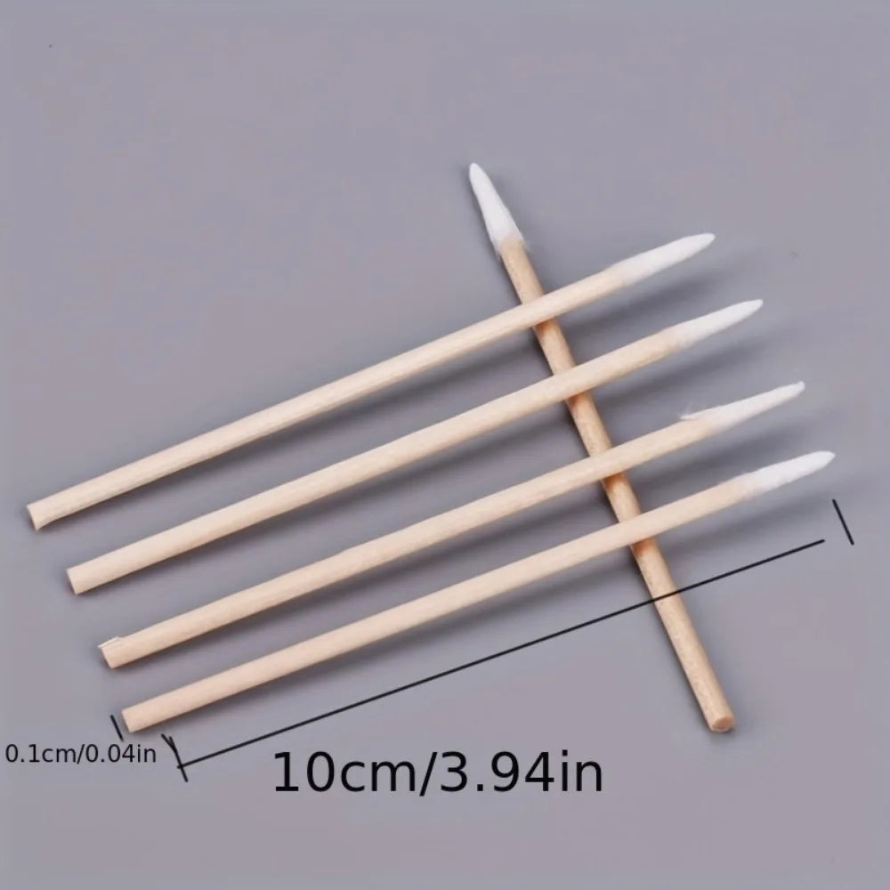 100/300/500pcs Disposable Wooden Micro Bud Swabs Lint Free Eyelash Extension Glue Removing Tools Makeup Mini Brush