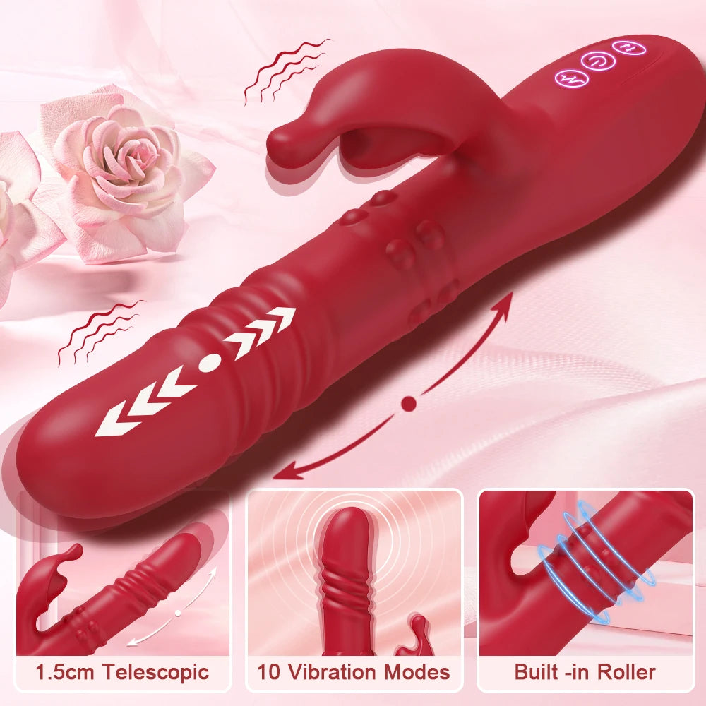 Powerful Telescopic Rabbit Vibrator